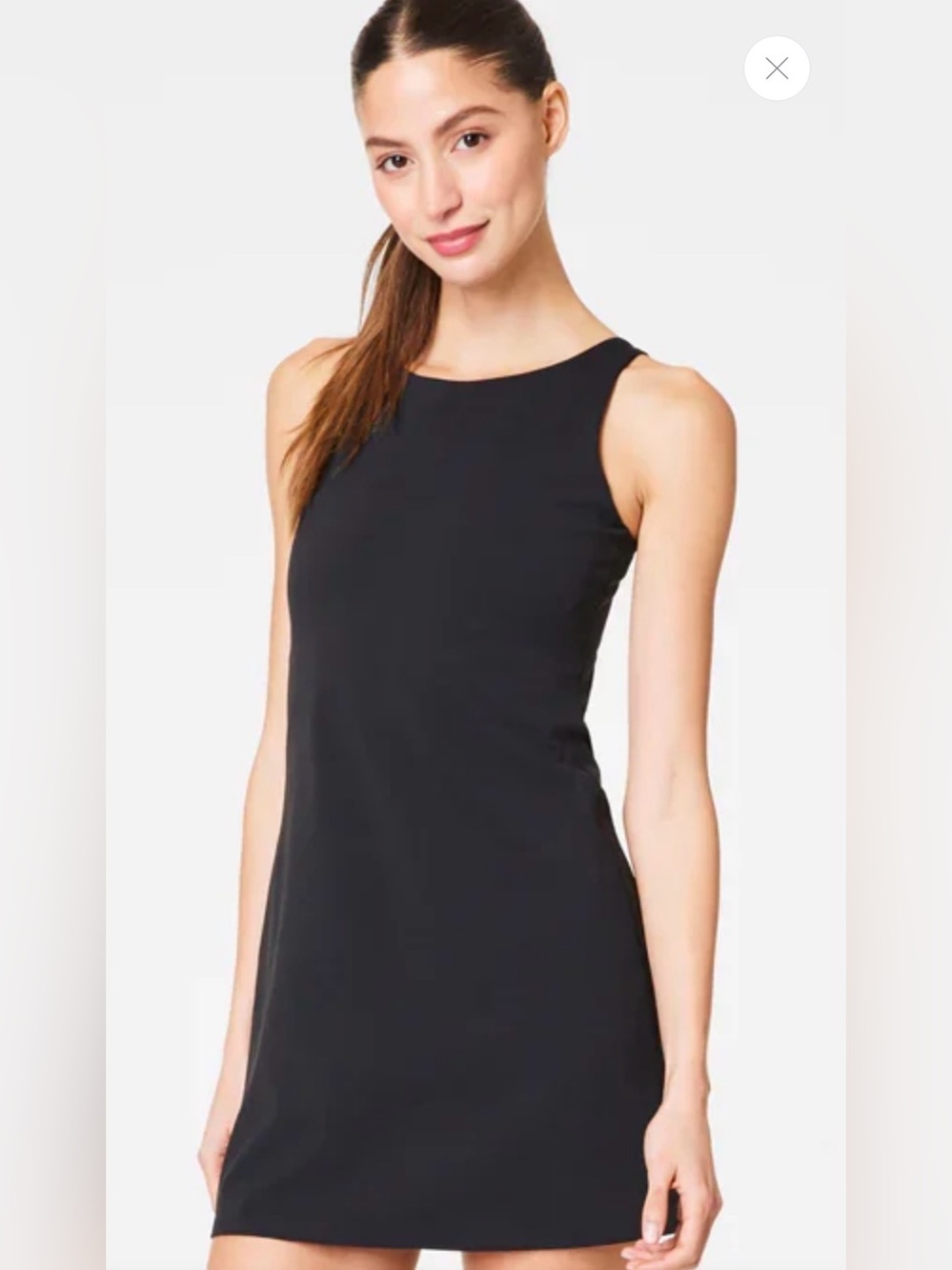 SPANX 1X Power Boost Exercise Dress Very Black Racerback Tennis Pickleball